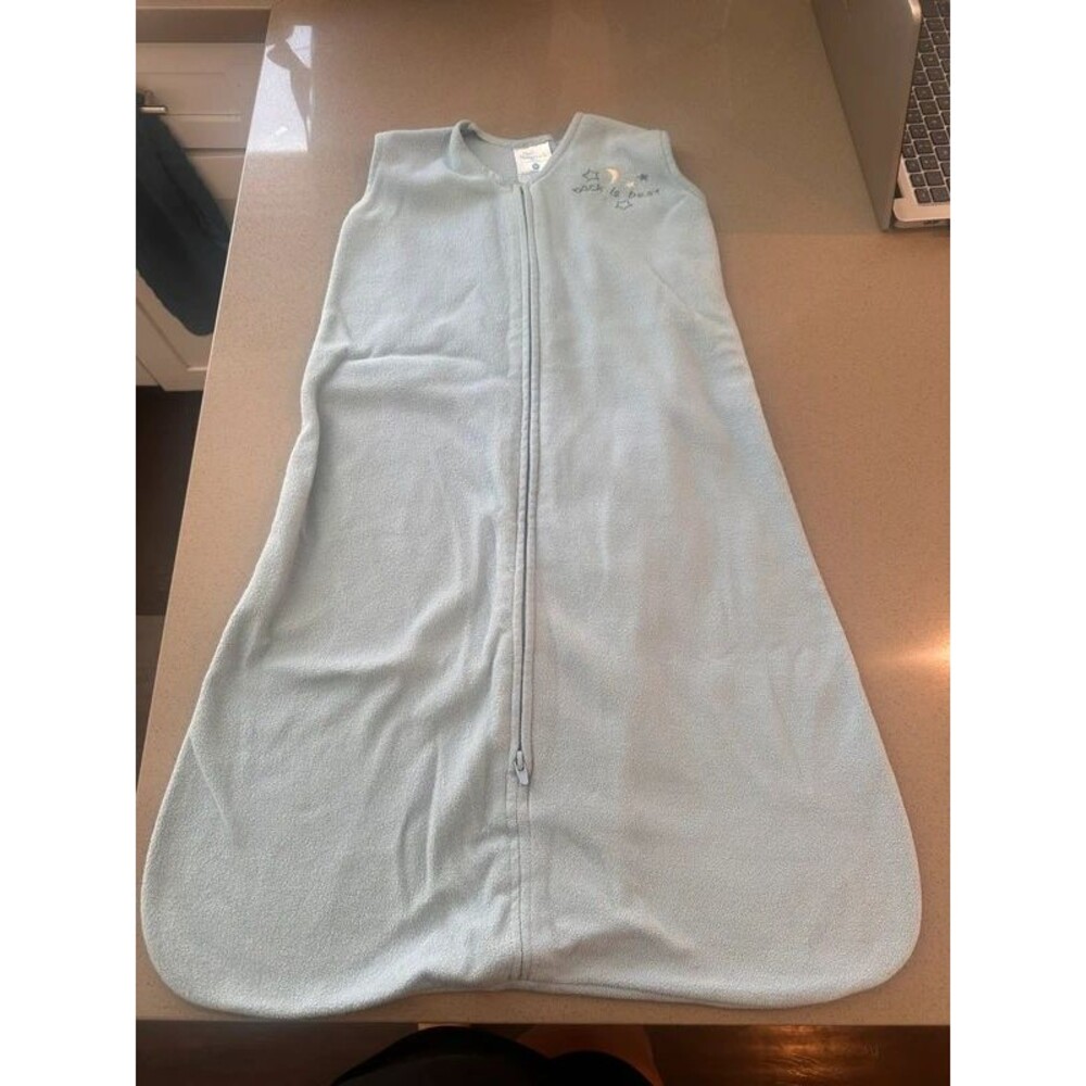 Halo Sleepsack Light blue front zip fleece Size Medium